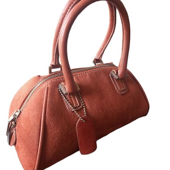 VINTAGE Rust Suede Mini Satchel Bag - Picture 1 of 6